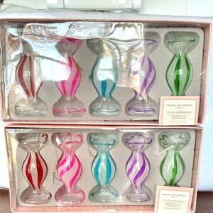 2 Boxes of cupcakes & cashmere Multicolor Glass Candy Ornaments Set